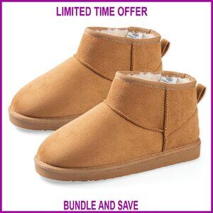 Women's Lightweight Ankle Snow Boots Non-Slip Suede Winter Boots